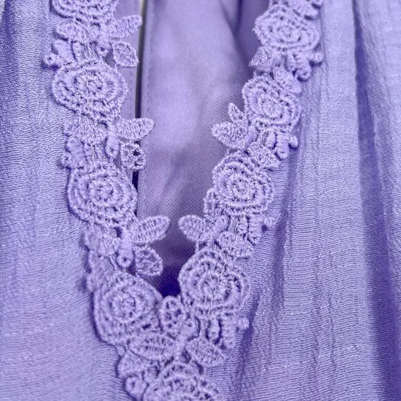 Lavender Crochet Detail High Low Dress - Picture 5 of 6